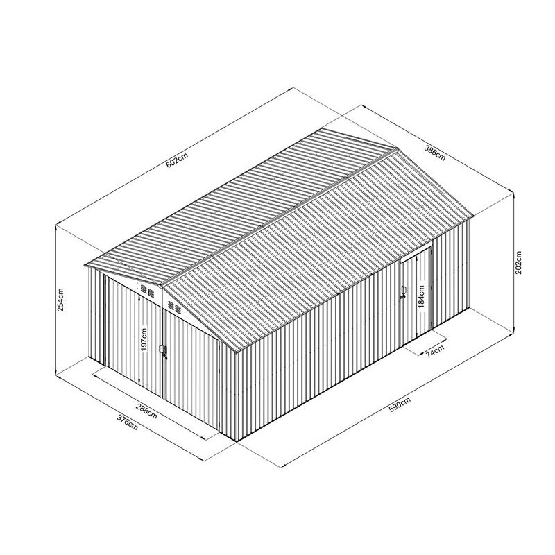 RIWALL PRO RMCG 20X13 ANTHRACITE KOVOVÁ GARÁŽ 3,8 X 6 M SE SEDLOVOU STŘECHOU ANTRACIT - PŘÍSTŘEŠKY VCHODOVÉ, PRO AUTA - DŮM A DOMÁCNOST, ELEKTRO..