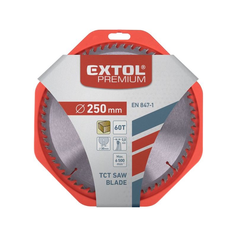 EXTOL PREMIUM KOTOUČ PILOVÝ S SK PLÁTKY, O 250X3,0X30MM, 60T, 8803242 - PRŮMĚR 230, 235, 240 A 250 - PŘÍSLUŠENSTVÍ