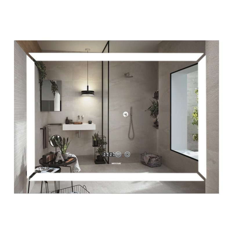 KOUPELNOVÉ ZRCADLO S LED OSVĚTLENÍM, PROTIZAMLŽOVACÍ FUNKCÍ A REGULACÍ JASU, MR01-80×60 LIGHT | MR01-80×60 LIGHT PROCRAFT - ZRCADLA - SANITA