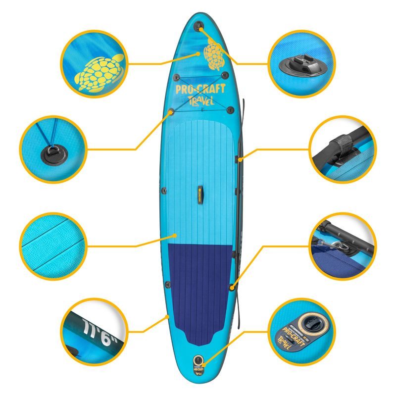 PADDLEBOARD SET PROCRAFT TRAVEL SUP350 | SUP350 PROCRAFT - DOPLŇKY A VYCHYTÁVKY - DŮM A DOMÁCNOST, ELEKTRO..