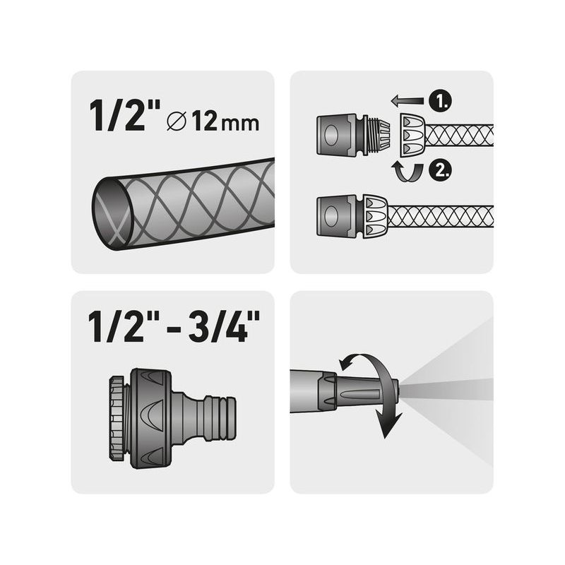 EXTOL PREMIUM 8876490 HADICOVÝ SET 4KS, PRO 1/2" HADICI, 8876490 - ZAVLAŽOVAČE - ZAHRADA