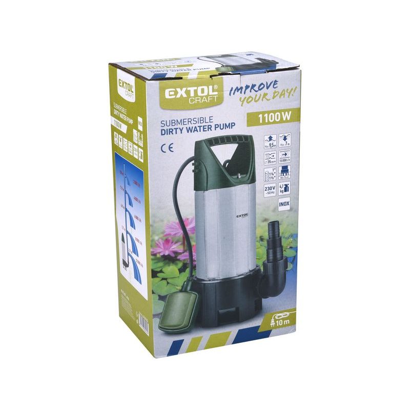 EXTOL CRAFT ČERPADLO PONORNÉ NEREZOVÉ NA ZNEČIŠTĚNOU VODU, 1100W, 15000L/H, 414162 - PONORNÁ ČERPADLA - ZAHRADA