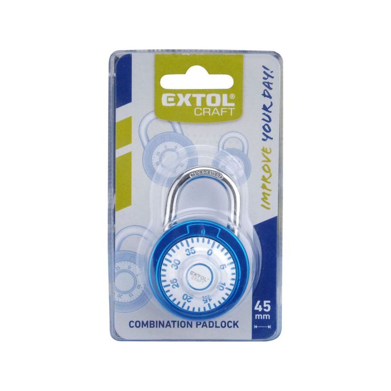 ZÁMEK VISACÍ KOMBINAČNÍ, 45MM EXTOL CRAFT - ZÁMKY VISACÍ - DÍLNA A GARÁŽ