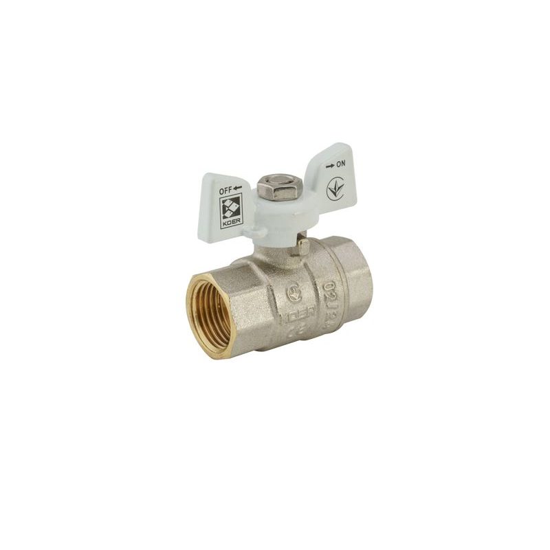 KULOVÝ KOHOUT MOTÝL, BÍLÝ, KR.217.W 1/2"FF | KR.217.W 1/2"FF PROCRAFT - PŘÍSLUŠENSTVÍ (KOHOUTY, ŠROUBENÍ,...) - SANITA