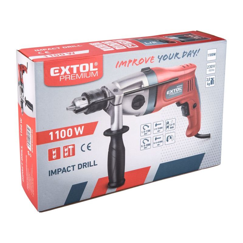 EXTOL PREMIUM ID 1100 K VRTAČKA S PŘÍKLEPEM, 1100W, 8890048 - PŘÍKLEPOVÉ VRTAČKY - ELEKTRICKÉ NÁŘADÍ