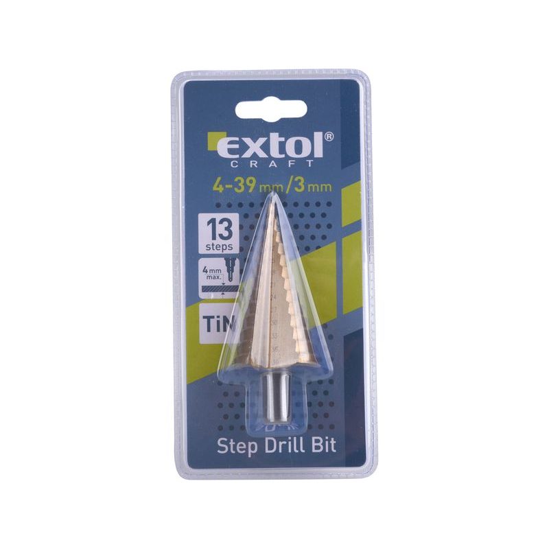 EXTOL CRAFT VRTÁK STUPŇOVITÝ, O 4-39MM/PO 3MM, HSS, 20057 - STUPŇOVITÉ VRTÁKY - PŘÍSLUŠENSTVÍ