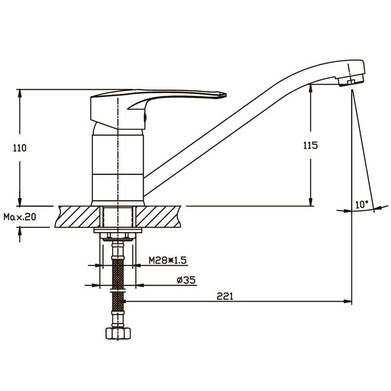 DŘEZOVÁ BATERIE MIXXUS PREMIUM GERMES 555 (NUT) | GERMES 555 (NUT) PROCRAFT - DŘEZOVÉ BATERIE - SANITA