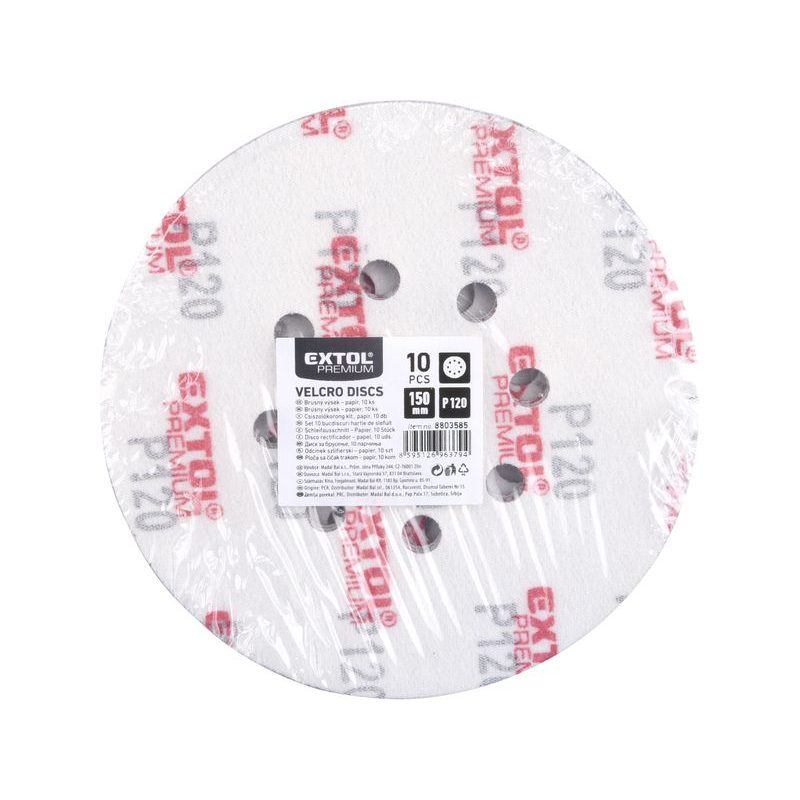 EXTOL PREMIUM PAPÍRY BRUSNÉ VÝSEK, SUCHÝ ZIP, BAL. 10KS, 150MM, P120, 8803585 - BRUSNÝ PAPÍR 150 MM - PŘÍSLUŠENSTVÍ