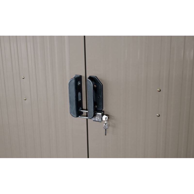 RIWALL PRO RMSA 6X8 BROWN ZAHRADNÍ DOMEK KOVOVÝ 2,4 X 1,7 M SE SEDLOVOU STŘECHOU HNĚDÝ - ZAHRADNÍ DOMKY - DŮM A DOMÁCNOST, ELEKTRO..