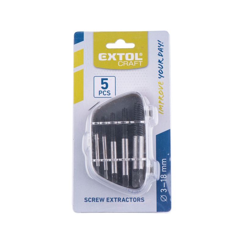 EXTOL CRAFT VYTAHOVÁK ZALOMENÝCH ŠROUBŮ SADA 5KS, NA ŠROUBY M3-M18, 910023 - ZÁVITNÍKY - RUČNÍ NÁŘADÍ