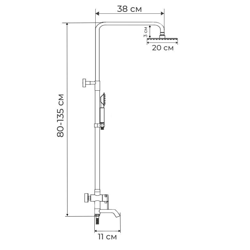 SPRCHOVÝ SLOUP S BATERIÍ, KUB-009-J | KUB-009-J PROCRAFT - SPRCHOVÉ BATERIE - SANITA