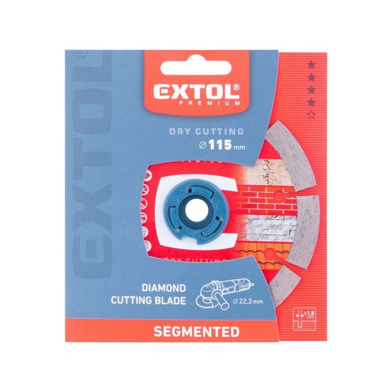 EXTOL PREMIUM KOTOUČ DIAMANTOVÝ ŘEZNÝ SEGMENTOVÝ - SUCHÉ ŘEZÁNÍ, O 115X22,2X1,8MM, 8803011 - DIA KOTOUČ 115 MM - PŘÍSLUŠENSTVÍ