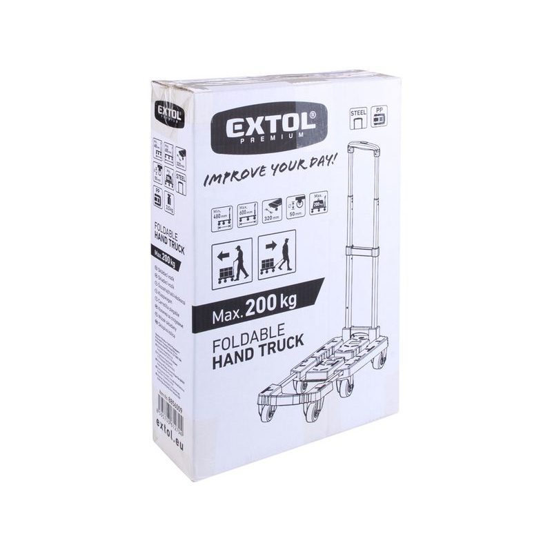 EXTOL PREMIUM VOZÍK SKLÁDACÍ, NOSNOST AŽ 200KG/6KOLEČEK, 8856009 - TRANSPORTNÍ PLOŠINY A PODVOZKY - DÍLNA A GARÁŽ