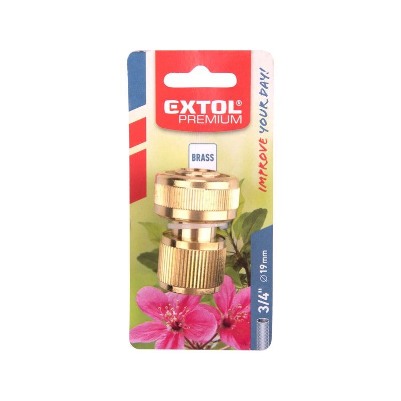 EXTOL PREMIUM RYCHLOSPOJKA NA HADICI, 3/4", MOSAZ, 8876003 - MOSAZNÉ SPOJKY - ZAHRADA