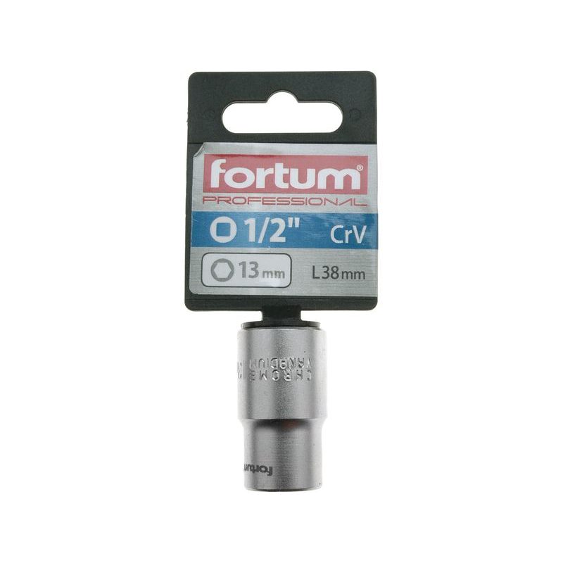 FORTUM HLAVICE NÁSTRČNÁ 1/2", 13MM, L 38MM, 4700413 - NÁSTRČNÉ HLAVICE, OŘECHY - RUČNÍ NÁŘADÍ