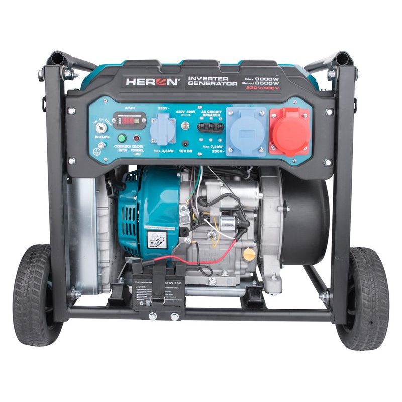 HERON ELEKTROCENTRÁLA DIGITÁLNÍ INVERTOROVÁ, 9KW, EL. START, DÁLKOVÉ OVLÁDANÍ, PODVOZEK, 8896235 - TŘÍFÁZOVÉ ELEKTROCENTRÁLY - ELEKTROCENTRÁLY