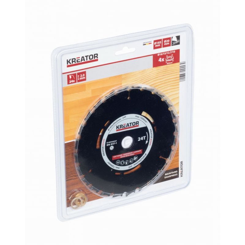 KREATOR KRT020307 PILOVÝ KOTOUČ PRO PONORNÉ PILY 185MM, 24T - PRŮMĚR 170, 180 A 185 - PŘÍSLUŠENSTVÍ