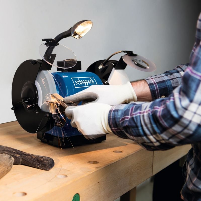 SCHEPPACH BG 200 AL DVOUKOTOUČOVÁ BRUSKA S BÍLÝM KAMENEM - DVOUKOTOUČOVÉ BRUSKY - ELEKTRICKÉ NÁŘADÍ