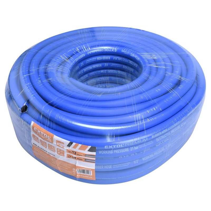 EXTOL PREMIUM HADICE VZDUCHOVÁ, GUMA, 1/2" (13/19MM), 50M, 8865146 - TLAKOVÉ VZDUCHOVÉ HADICE - PNEU NÁŘADÍ