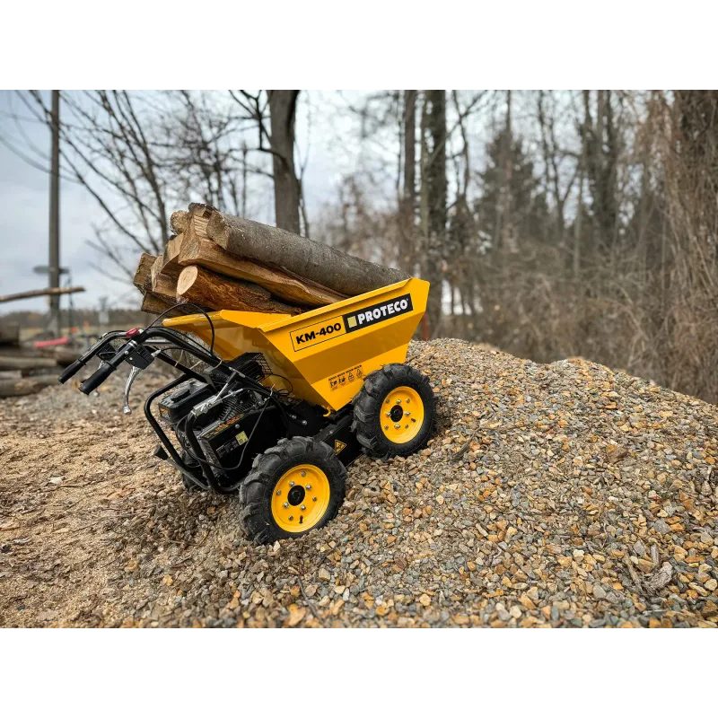 MOTOROVÝ DUMPER (PŘEPRAVNÍK) 4X4 | NOSNOST 400 KG/240 L | 196 CM3 - MOTOROVÉ A AKU VOZÍKY, KOLEČKA, MINIDUMPER - STAVEBNÍ TECHNIKA