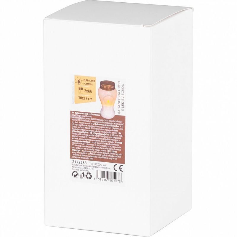 KAHAN S LED SVÍČKOU BÍLÝ 17CM MAGICHOME TG-26, NA HROB, (SOUČÁST BALENÍ 2XAA) - SVÍČKY, SVÍCNY A JINÉ - DŮM A DOMÁCNOST, ELEKTRO..