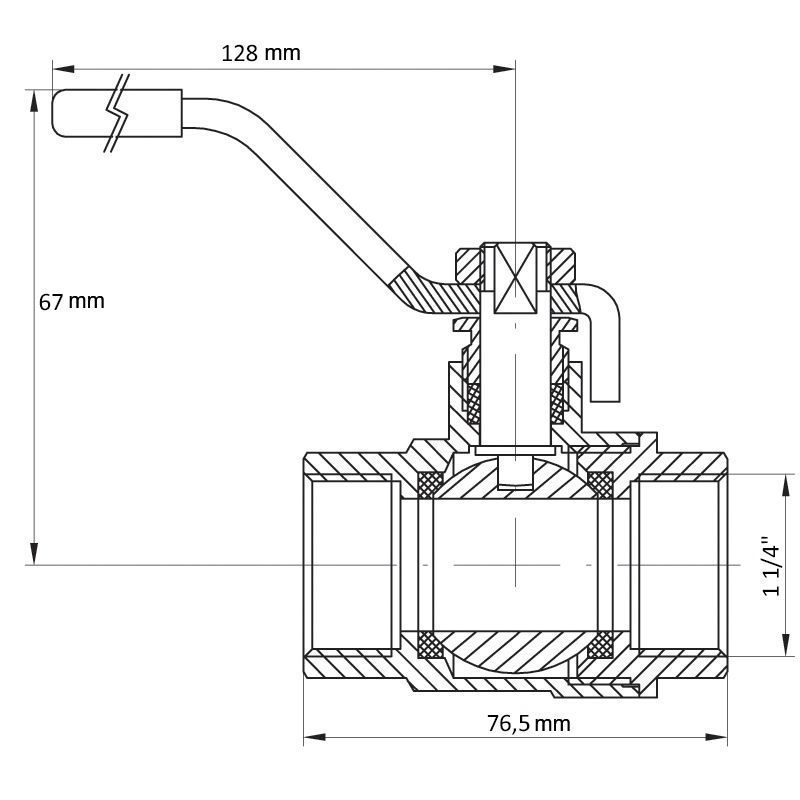 KULOVÝ KOHOUT PÁKOVÝ ČERVENÝ, KR.214 1¼"FF | KR.214 1¼"FF PROCRAFT - PŘÍSLUŠENSTVÍ (KOHOUTY, ŠROUBENÍ,...) - SANITA
