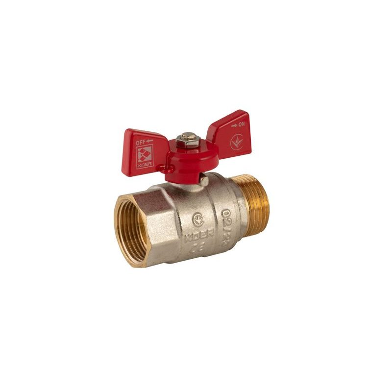 KULOVÝ KOHOUT MOTÝL, ČERVENÝ, KR.218 1"FM | KR.218 1"FM PROCRAFT - PŘÍSLUŠENSTVÍ (KOHOUTY, ŠROUBENÍ,...) - SANITA