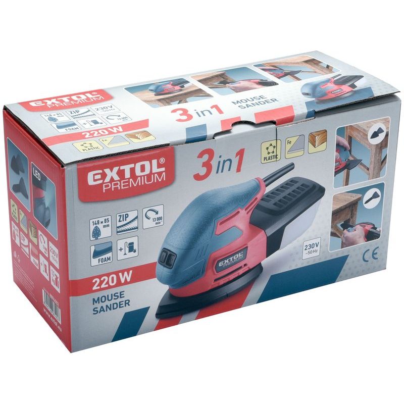 EXTOL PREMIUM BRUSKA VIBRAČNÍ 3V1, DELTA, 220W, 8894002 - VIBRAČNÍ BRUSKY - ELEKTRICKÉ NÁŘADÍ