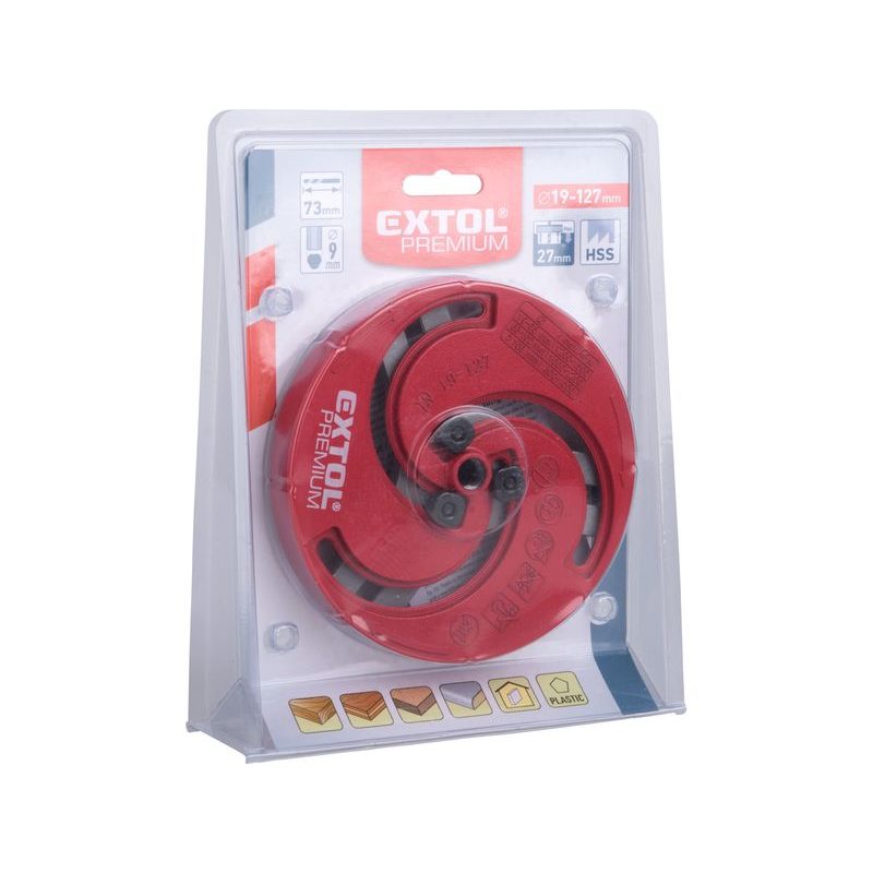EXTOL PREMIUM VRTÁK/KORUNKA VYKRUŽOVACÍ NASTAVITELNÁ, O19-127MM, STOPKA O9MM, 8801610 - VRTÁKY, KORUNKY - PŘÍSLUŠENSTVÍ