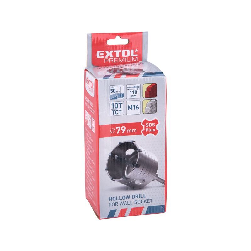 EXTOL PREMIUM VRTÁK SDS PLUS DO ZDIVA KORUNKOVÝ, O 79MM X 110MM, M16, 8801960 - DIAMANTOVÉ KORUNKY SDS PLUS - PŘÍSLUŠENSTVÍ
