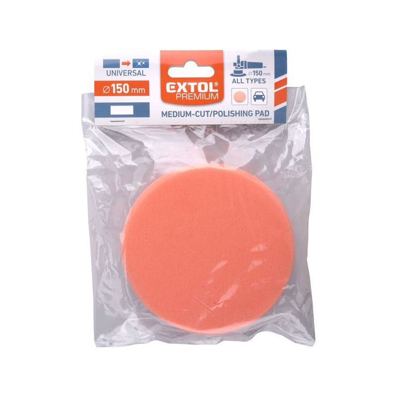 EXTOL PREMIUM KOTOUČ LEŠTÍCÍ PĚNOVÝ, T40, ORANŽOVÝ, ⌀150X30MM, SUCHÝ ZIP ⌀125MM, 8803544 - PRO LEŠTIČKY - PŘÍSLUŠENSTVÍ