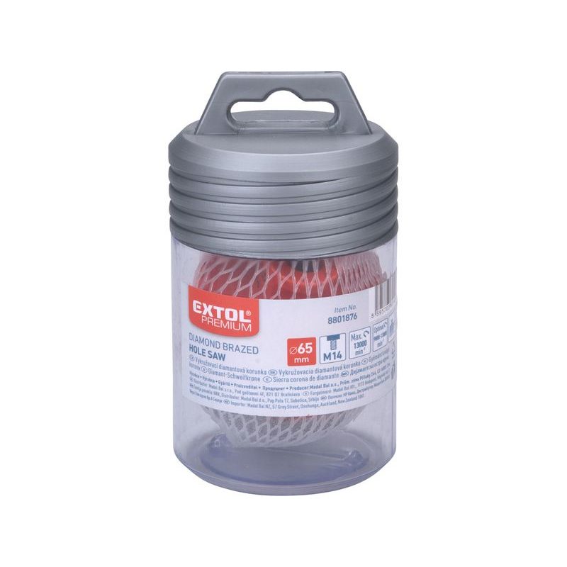EXTOL PREMIUM KORUNKA VYKRUŽOVACÍ DIAMANTOVÁ, O 65MM, ZÁVIT M14, 8801876 - KORUNKY DIAMANTOVÉ ZÁVIT M14, NA SKLO A KERAMIKU - PŘÍSLUŠENSTVÍ