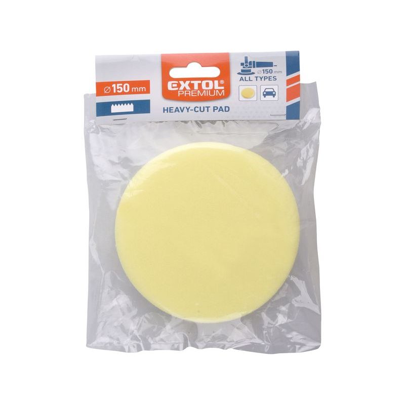 EXTOL PREMIUM KOTOUČ LEŠTÍCÍ PĚNOVÝ, T80, ŽLUTÝ, ⌀150X30MM, SUCHÝ ZIP ⌀125MM, 8803548 - PRO LEŠTIČKY - PŘÍSLUŠENSTVÍ
