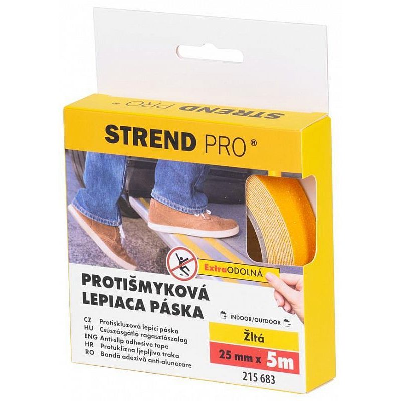 PÁSKA PROTISKLUZOVÁ EXTRA ODOLNÁ 5M, 25MM, ŽLUTÁ - ODVÍJEČE A LEPÍCÍ PÁSKY - DÍLNA A GARÁŽ
