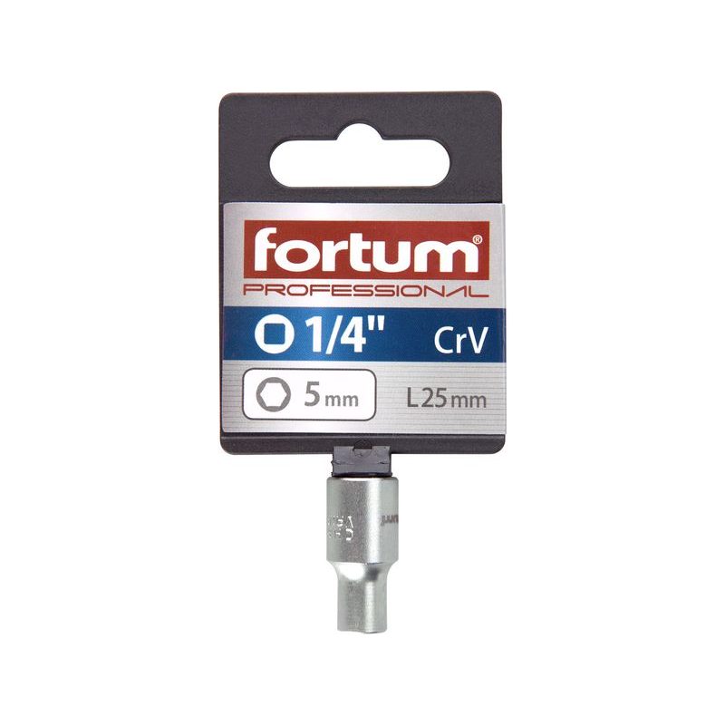 FORTUM HLAVICE NÁSTRČNÁ 1/4", 5MM, L 25MM, 4701404 - NÁSTRČNÉ HLAVICE, OŘECHY - RUČNÍ NÁŘADÍ
