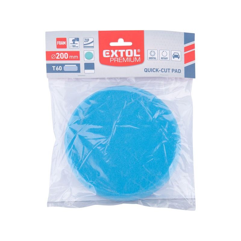 EXTOL PREMIUM KOTOUČ LEŠTÍCÍ PĚNOVÝ, T60, MODRÝ, ⌀200X30MM, SUCHÝ ZIP ⌀180MM, 8804516 - PRO LEŠTIČKY - PŘÍSLUŠENSTVÍ