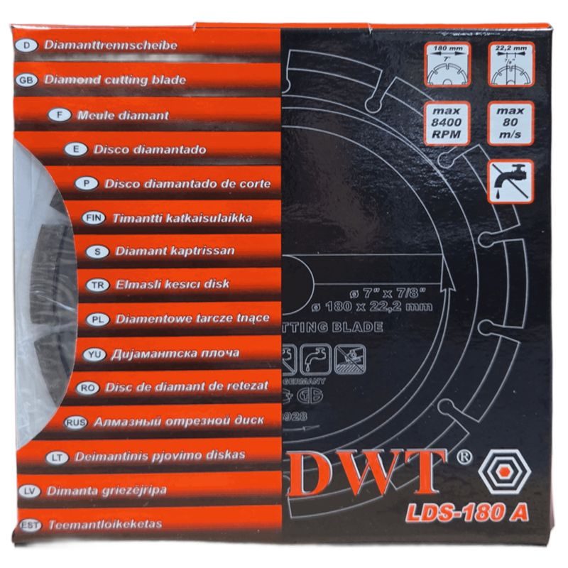DWT LDS-180 A DIAMANTOVÝ SEGMENTOVÝ ŘEZNÝ KOTOUČ ( 180 X 22,2 MM ) - PŘÍSLUŠENSTVÍ DWT - NÁHRADNÍ DÍLY