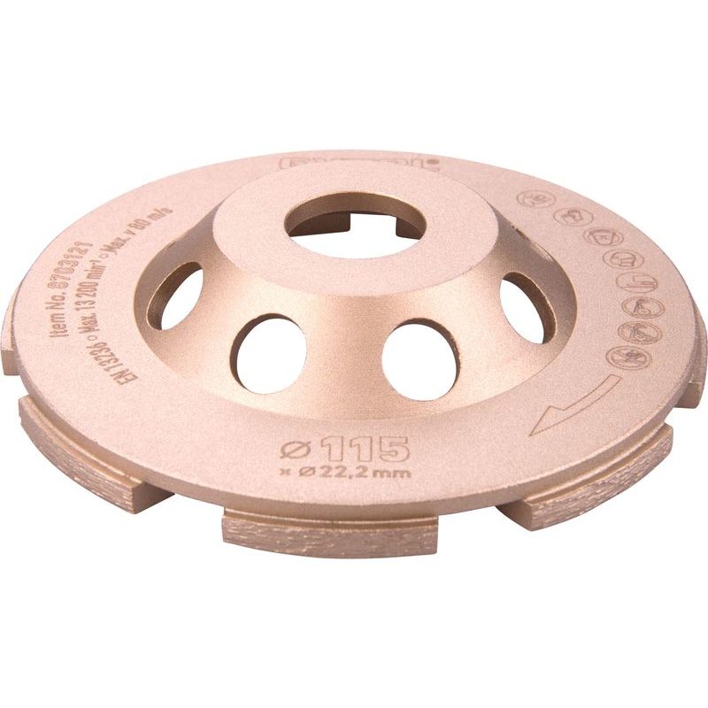 EXTOL INDUSTRIAL KOTOUČ DIAMANTOVÝ BRUSNÝ DVOUŘADÝ, O 115X22,2MM, 8703121 - DIAMATOVÉ KOTOUČE - BRUSNÉ - PŘÍSLUŠENSTVÍ