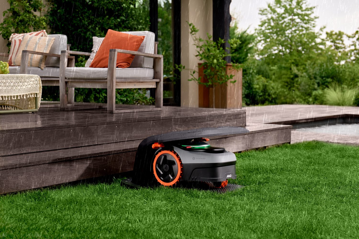 Weather-based mowing schedule
