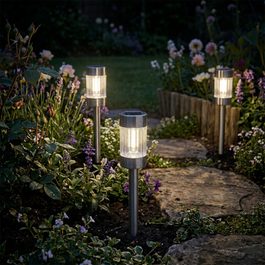 Lampa solární LED kovová zahradní 5 x 5 x 39 cm