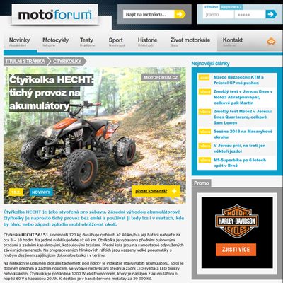 O čtyřkolkách HECHT napsali na Motoforum.cz