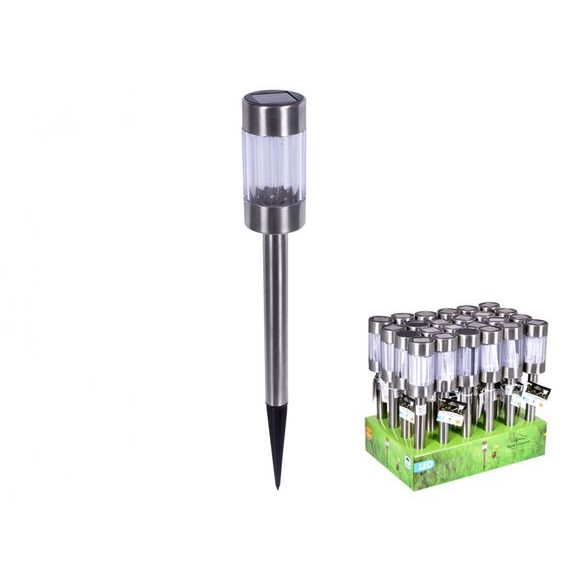 Lampa solární LED kovová zahradní 5 x 5 x 39 cm