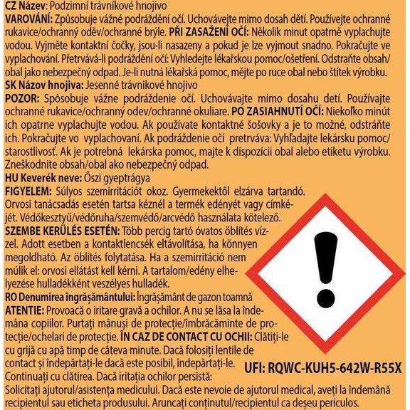AGRO Podzimní trávníkové hnojivo 10 kg