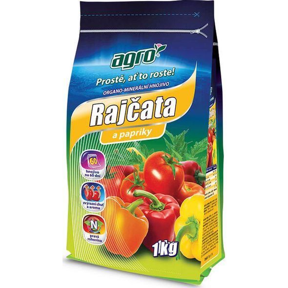 AGRO ORGANO-MINERÁLNÍ HNOJIVO RAJČATA A PAPRIKY 1 KG