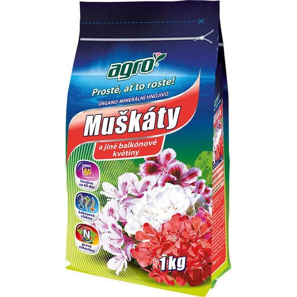 AGRO ORGANO-MINERÁLNÍ HNOJIVO MUŠKÁTY 1 KG