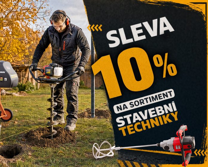 Sleva 10% na sortiment stavební techniky