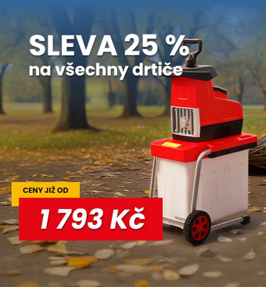 Sleva 25% na drtiče větví