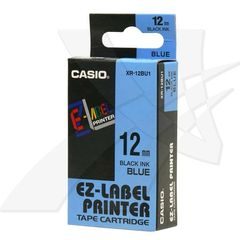 Casio XR-12BU1 Barvicí páska cerné na modré 12mm x 8m pro Casio Labelprinter 6-12mm/18mm/24mm