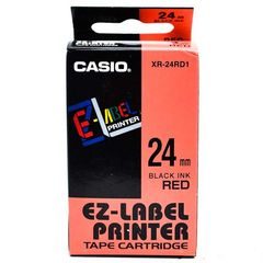 Casio XR-24RD1 Barvicí páska cerné na cervené 24mm x 8m pro Casio Labelprinter 6-24mm