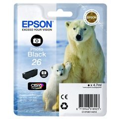 Epson C13T26114012|26 Inkoustová nápln cerná foto, 200 Strany 200 Fotek 4,7ml pro Epson XP 600